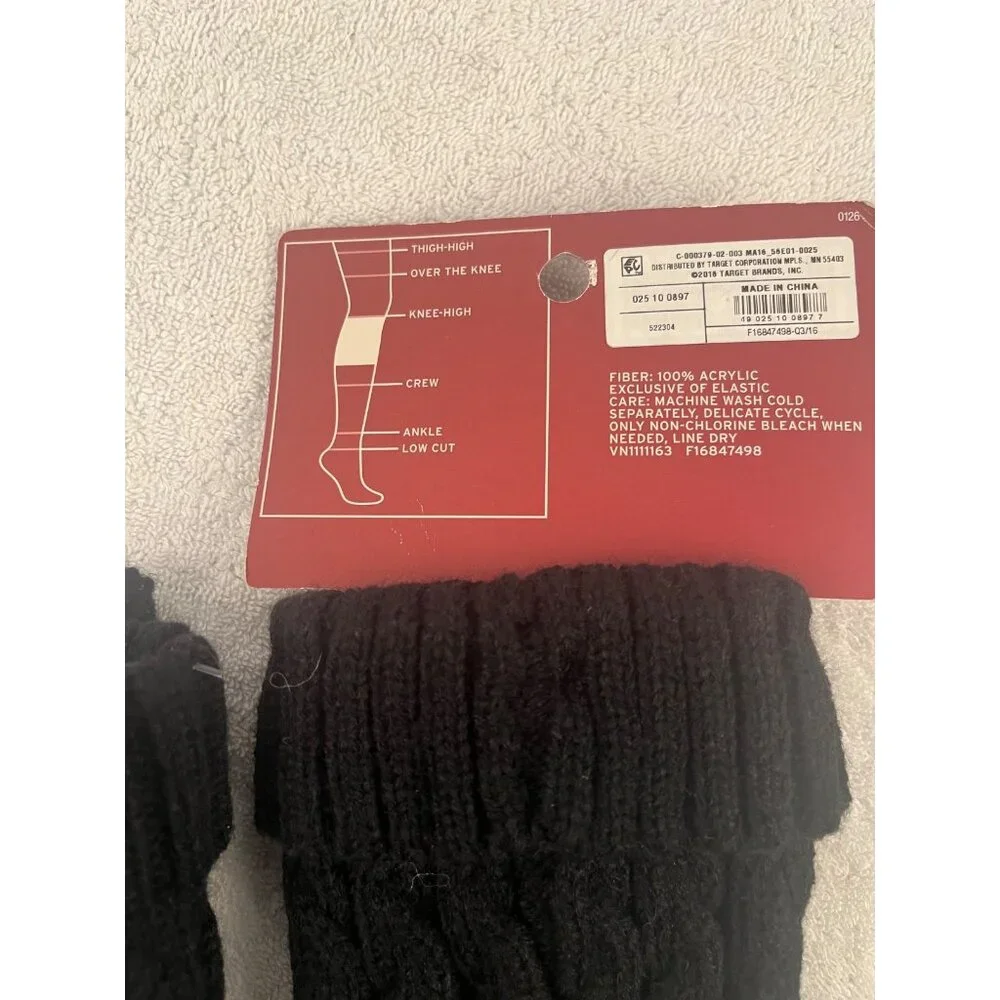 Women’s Black‎ Boot Cuffs | Knit Leg Warmers Shoe Accessories